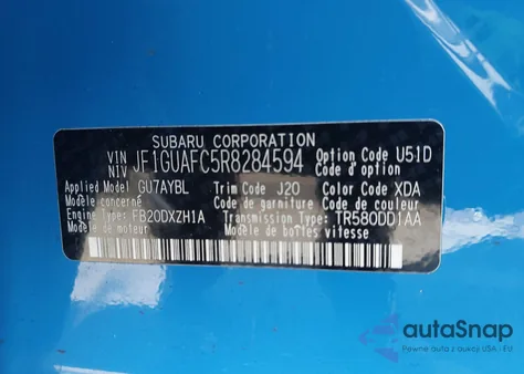 2024 Subaru Impreza Sport 5-Door from USA, damaged, VIN JF1GUAFC5R8284594